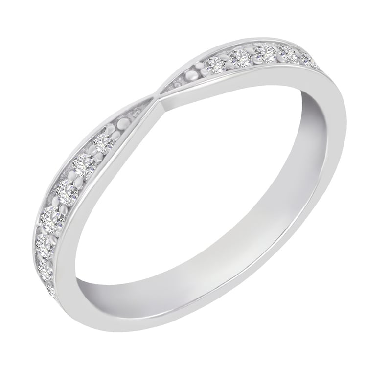 Zierlicher Eternity-Ring mit Lab Grown Diamanten und ein ein breiter flacher Ring Turpein 101906