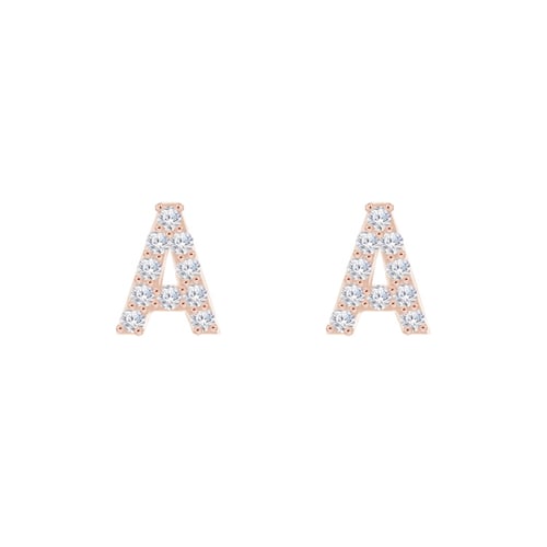 Ohrstecker mit Lab Grown Diamanten in Buchstabenform Ihrer Wahl Griff