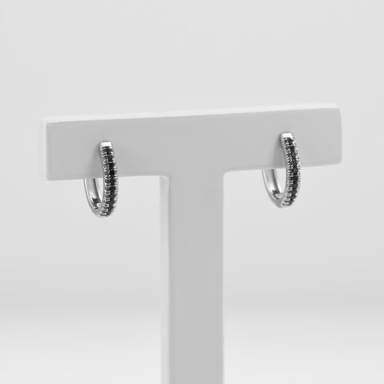 Creolen mit schwarzen Diamanten Gomati 51233