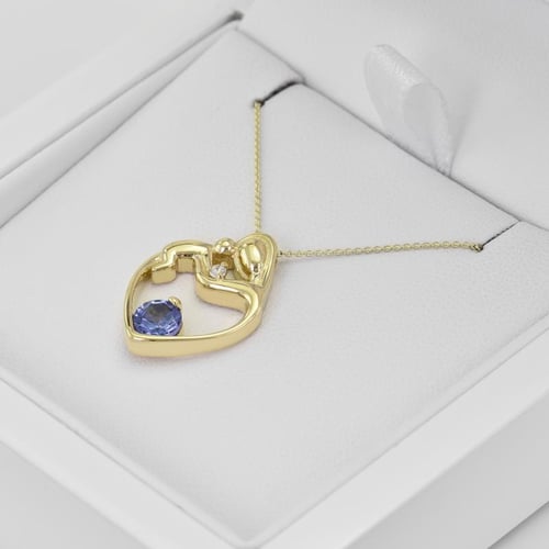 Anhänger Mutter und Kind mit Tansanit und Diamant Ella