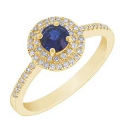 Goldener Saphirring mit Diamanten Catelinie