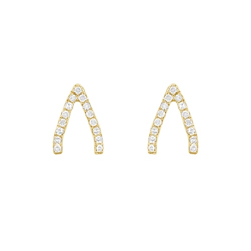 Minimalistische Ohrringe mit Diamanten Wishbone
