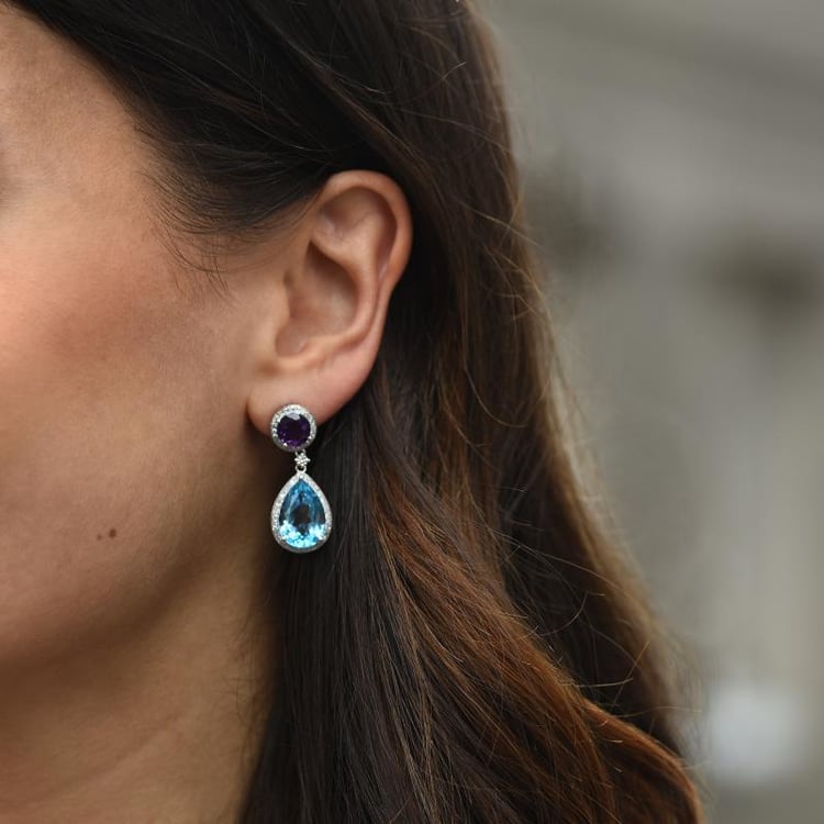 Ohrringe mit Topas und Amethyst Bulia 47957