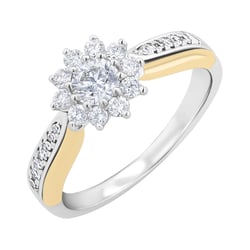 Verlobungsring mit Diamanten in Form einer Blume Evander