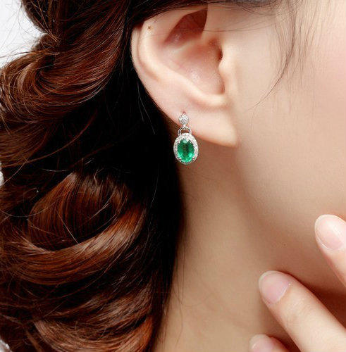 Smaragdohrringe mit Diamanten Cyrene 5107