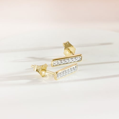 Goldene Ohrringe mit Lab Grown Diamanten Lena
