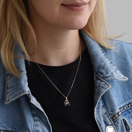 Anhänger im Sternzeichen Waage mit Saphir und Diamant Balanza