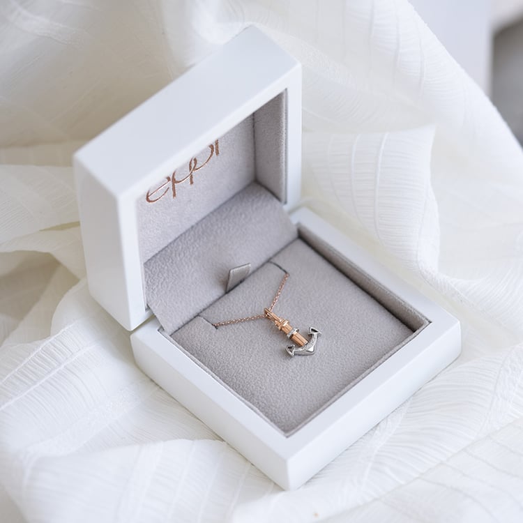 Silberner Anhänger Anker mit Lab Grown diamanten Anchor 104284