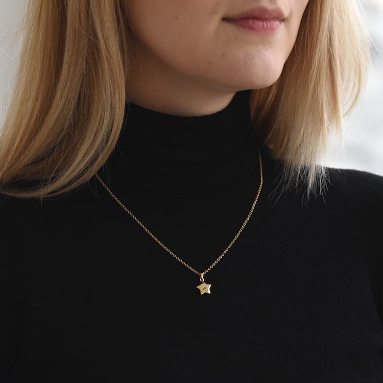 Silberanhänger in Sternenform mit blauen Diamanten Barnum 73035