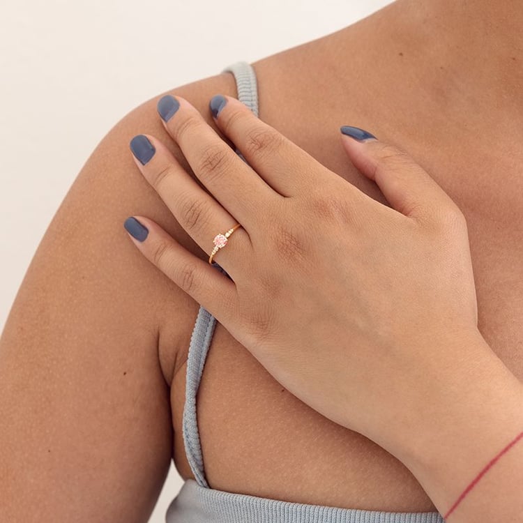 Verlobungsring mit zertifiziertem fancy rosa Lab Grown Diamanten Amity 126420