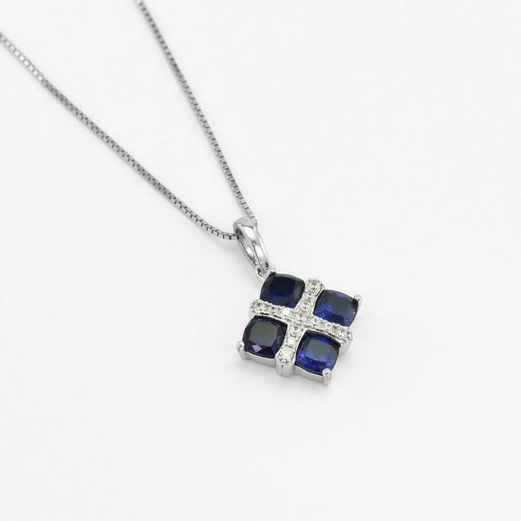 Silberanhänger mit Saphir Denrak 46725