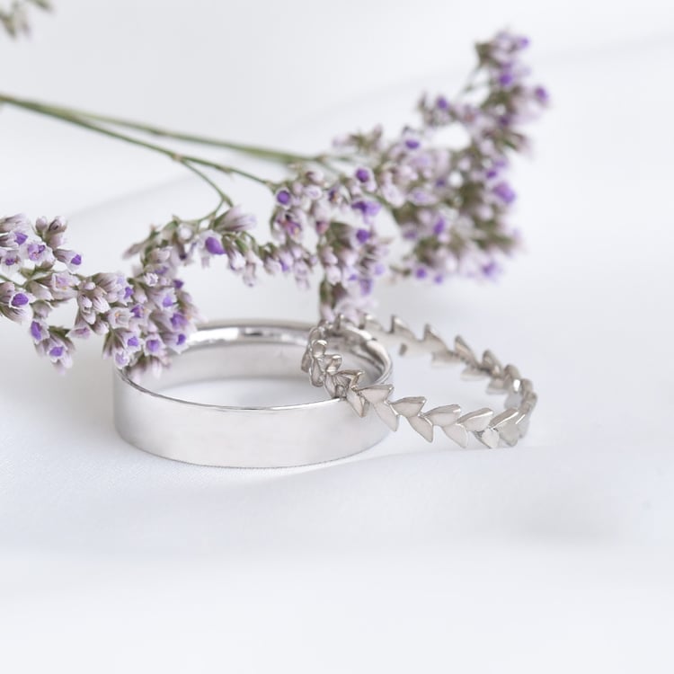 Goldener Ring in Blättchenform und flachen Ring für Herren Skyler 79794