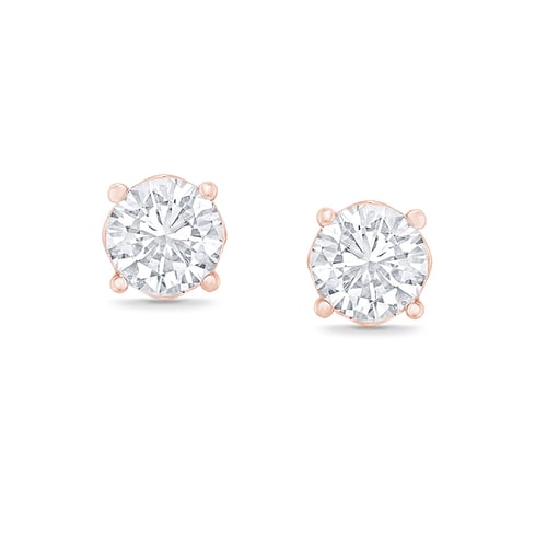 Ohrringe in Form von Blumen mit seitlichen Diamanten Sandre