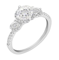 Funkelnder Verlobungsring mit Moissanit und Lab Grown Diamanten Wirk
