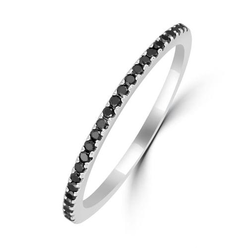 Eternity Ehering mit schwarzen Diamanten und Herrenring Oana