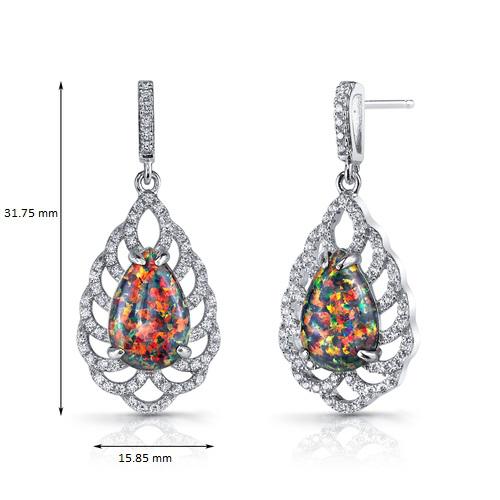 Silberne Ohrringe mit Opalen und Zirkonia Remey 8249