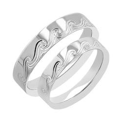 Eheringe mit einer Wellengravur Carlin