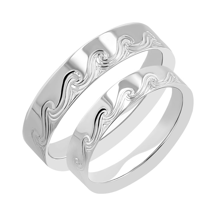 Eheringe mit einer Wellengravur Carlin 116397