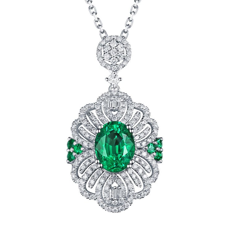 Anhänger mit Smaragden und Diamanten Kloe 88629