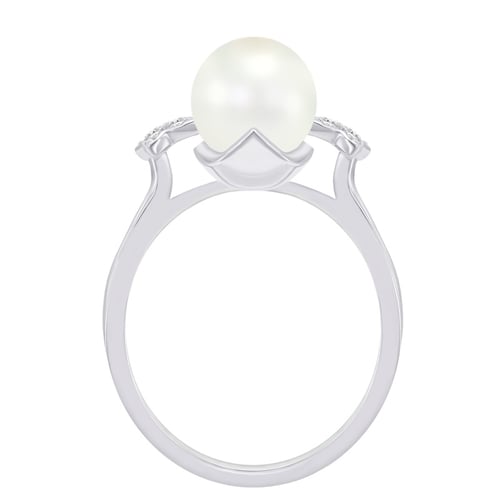 Perlenring mit Diamanten Zarina