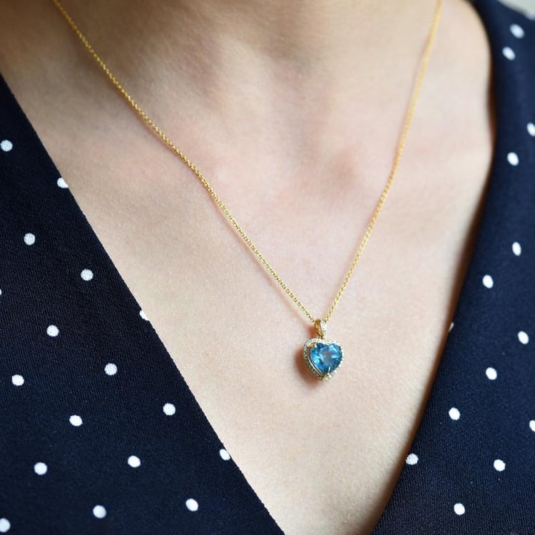 Anhänger in Herzform mit Topas und Diamanten Eliya 29984