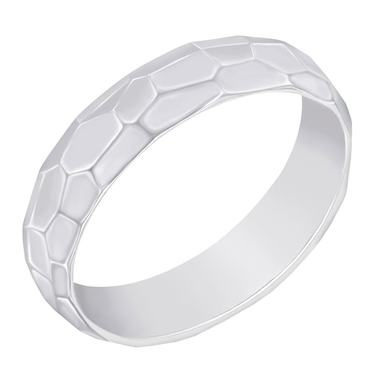 Herrenring gehämmert glänzend 48640