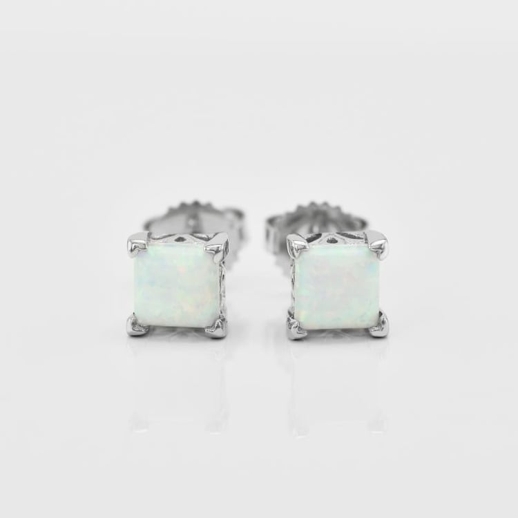 Weiße Opale in Silberohrringen Medini 17907