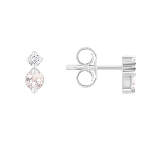 Minimalistische Ohrringe mit Morganiten und Diamanten Durante