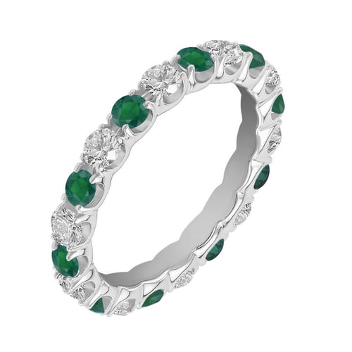 Goldener Ring rundum mit Smaragden und Diamanten Mette