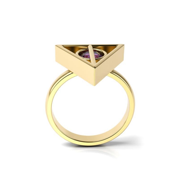 Gelbgold Ring mit Amethyst 15917