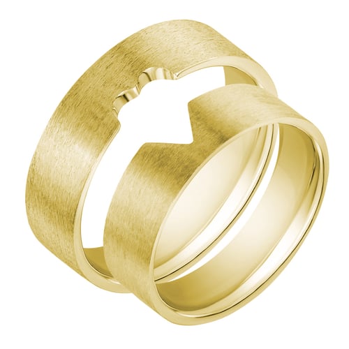 Goldene Eheringe mit Herz Balew