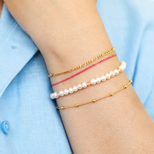 Silbernes Figaro Armband 18 cm