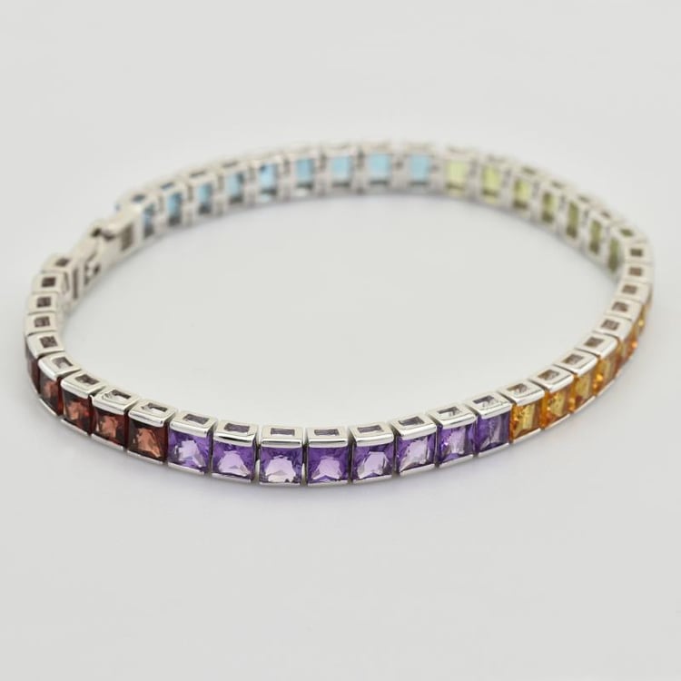 Silberarmband voll von Edelsteinen Andela 43632