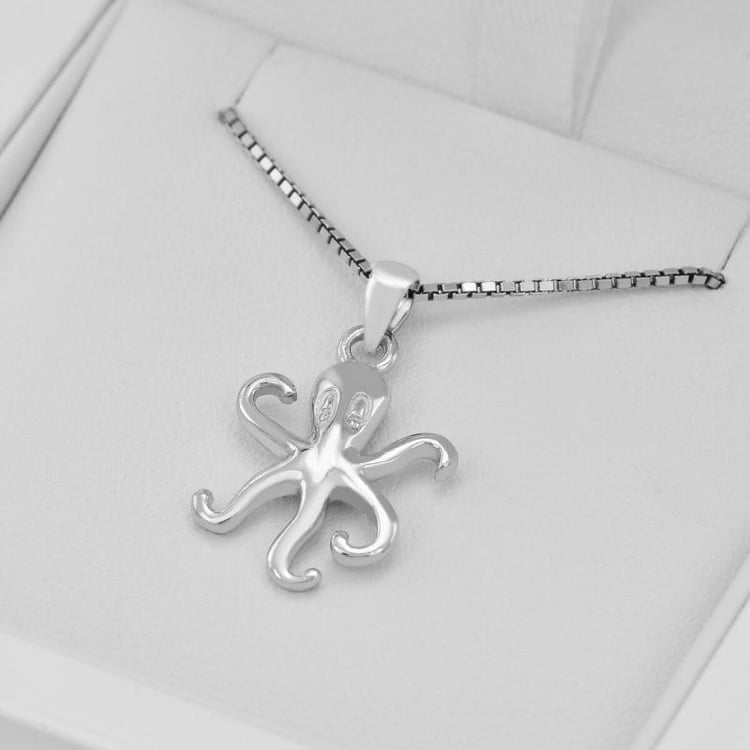 Silberanhänger in Form eines Tintenfisches in Eppi-Geschenkbox 28558