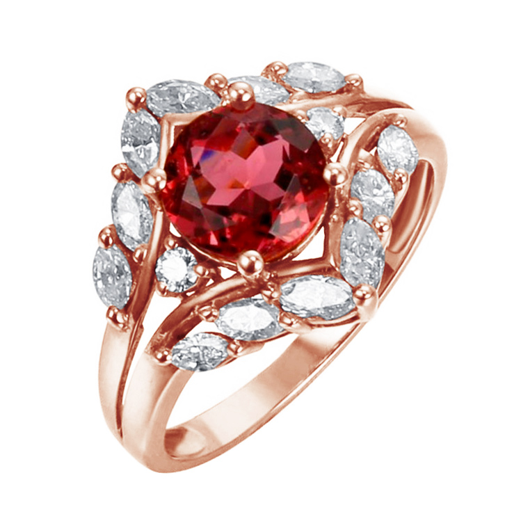 Goldring mit Turmalin und Diamanten Belia