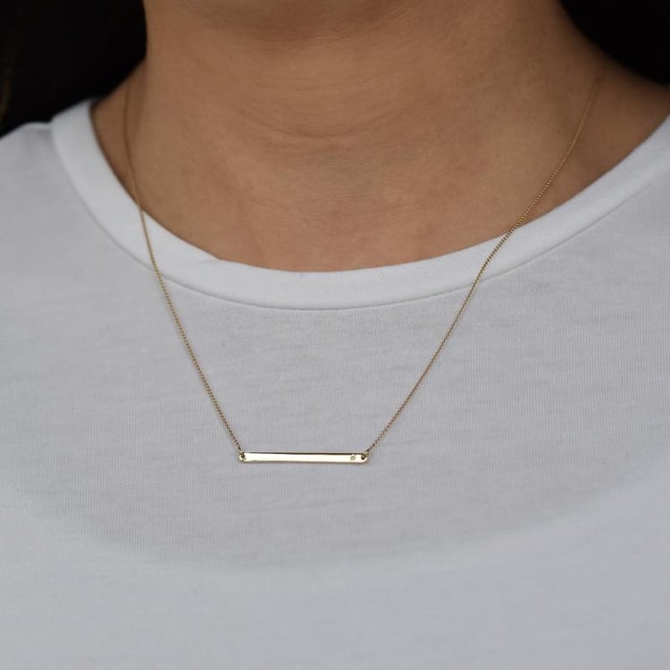 Zarte silberne Kette mit einem Diamanten Dayna 103753