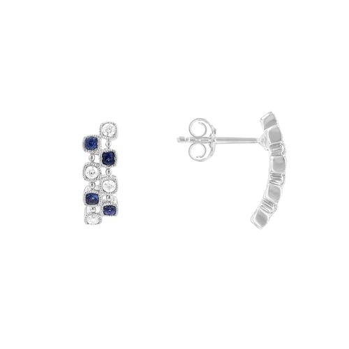 Ohrstecker mit Diamanten und Saphiren Viltaute