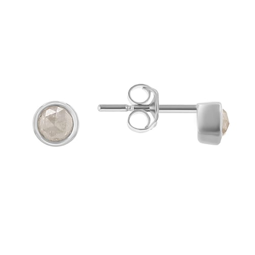 Minimalistische Ohrstecker mit Salt and Pepper Diamanten in Bezelfassung Tofine
