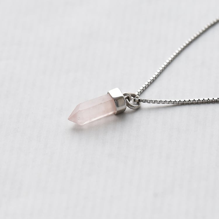 Kettenanhänger in Silber mit Rosenquarz Malloy 72114