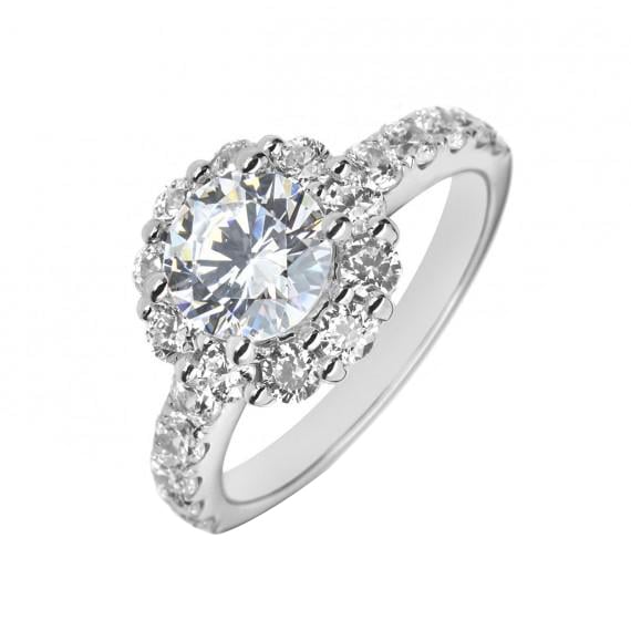 Platinring mit Diamanten