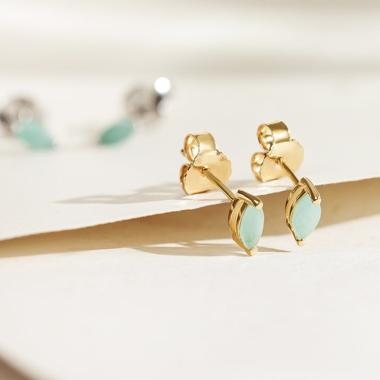 Minimalistische Ohrringe mit Smaragden 158410