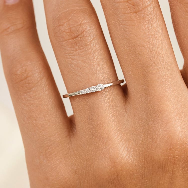 Minimalistischer Silberring mit Lab Grown Diamanten Arne 162751