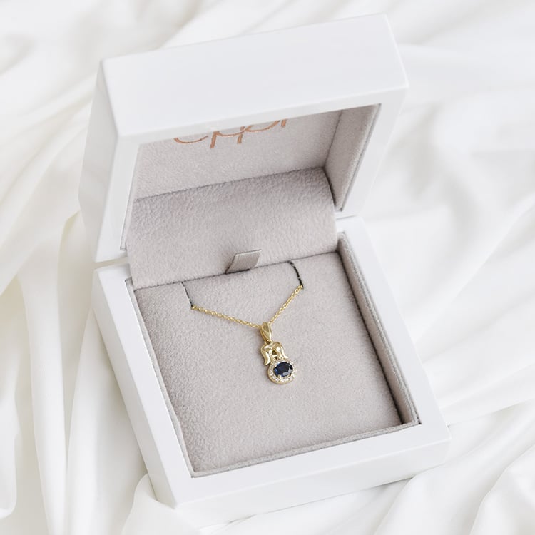 Anhänger im Zeichen Zwillinge mit Saphir und Diamanten Gémini 93584