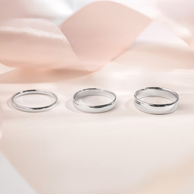 Abgerundete Platin-Eheringe Ebie 157808