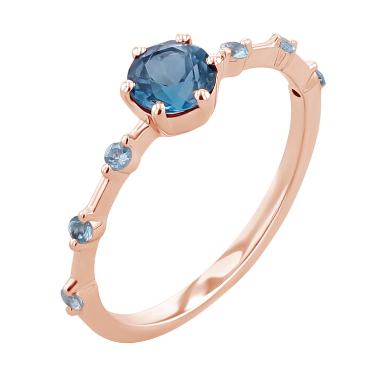 Ring mit Londoner Topasen und seitlichen Schweizer Topasen Imelda 120806