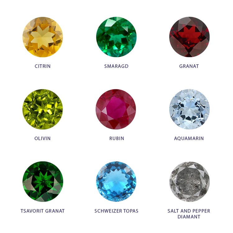 Halskette mit drei Edelsteinen Ihrer Wahl Sharma 144017