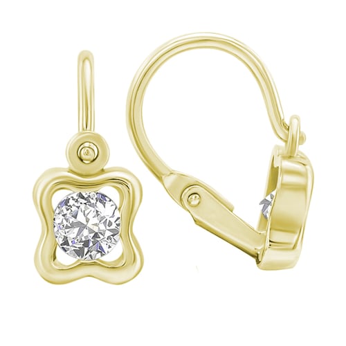 Goldene Kinderohrringe mit Lab Grown Diamanten Karola