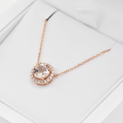 Halskette mit 1.5ct Morganit und Diamanten Gijs