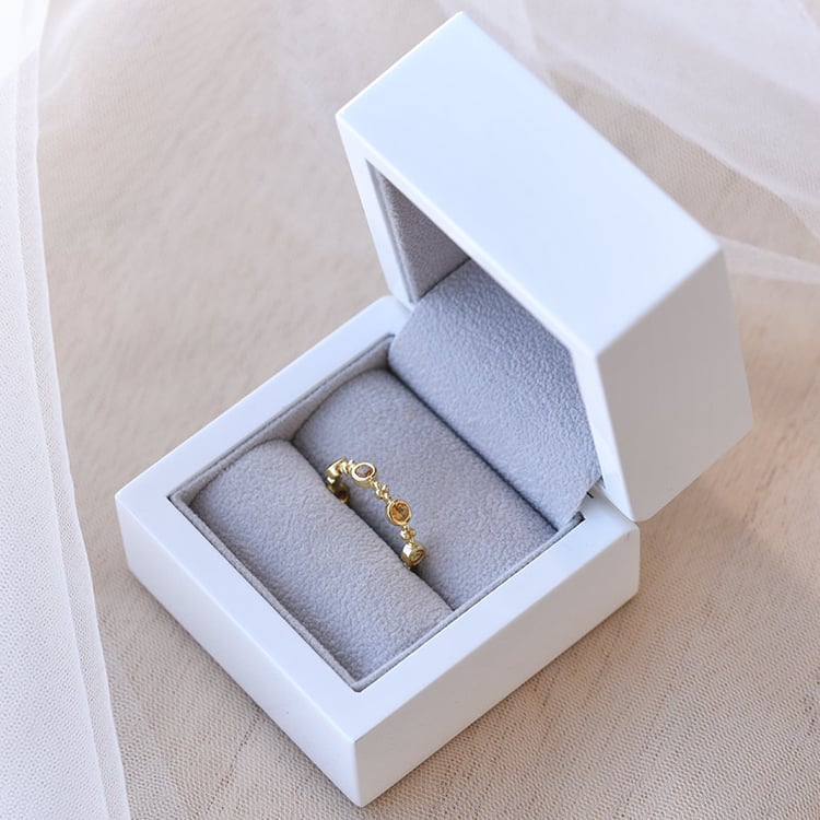 Vergoldeter Silber-Ring mit Citrin 3/4 besetzt Joslyn 69280