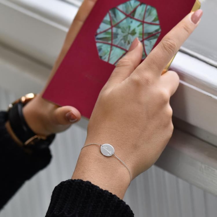 Platinarmband mit Diamant und Wunschgravur Shalek 70538